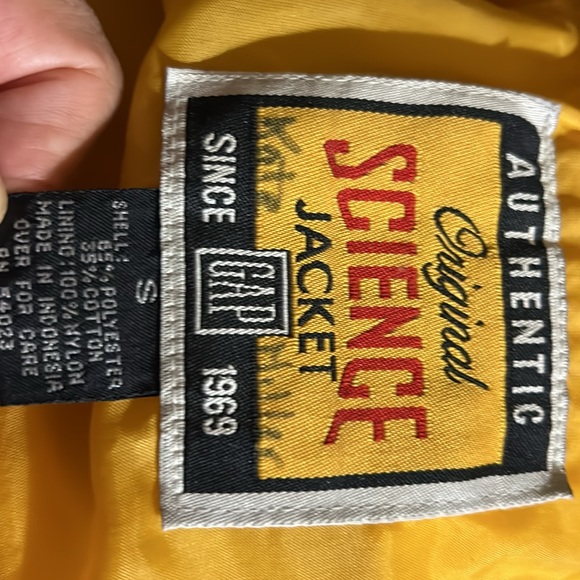 Authentic Original Science GAP Jacket Girls Bright yell-gold w/reflective strips - Picture 3 of 7